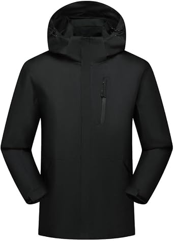 Mens Waterproof Shell Jacket, Lightweight Windbreaker Raincoat, Outdoor Trench Coat