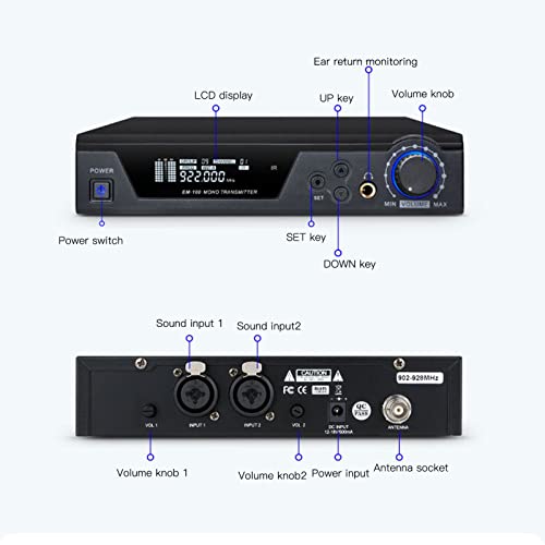 Sistema de monitoramento de retorno de som, monitor de retorno de som de frequência 600-952MHZ adequ