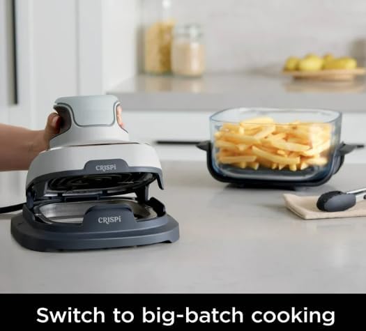Miniatura 8 de Ninja Crispi - Freidora de aire (modelo FN 100White), apta para microondas, congelador y lavavajillas, sistema de cocción portátil de vidrio no