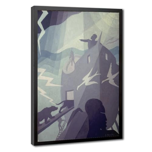 Affiches impressions sur toile Arche de Noé Aaron Douglas, peinture art mural avec cadre