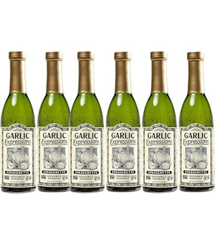 Garlic Expressions Vinaigrette Dressing & Marinade, 12.5 oz (Pack of 6) – Classic Garlic Salad Dressing, Multi-Purpose for Salads, Pasta & Meats