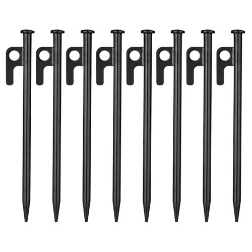 Pack of 8 Tent Stakes Heavy Duty for Camping, 8INCH Carbon Steel Tent Stakes, Ground Anchors Tent Accessories (20cm)