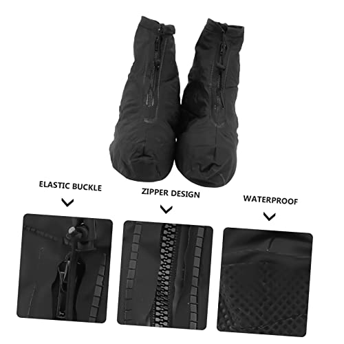 Toddmomy par de cubrezapatos negros XL para actividades al aire libre, lluvia y ciclismo miniatura 6