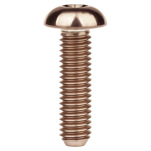 Image of Titanium Bolt M4x6 8 10 12 15 20mm Hex Head Screws for Bicycle Pack of 4 (Bronze, M4x15mm)