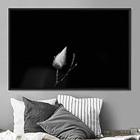 Framed Canvas Wall Art Black and White Flower I Canvas Prints Home Artwork Decoration for Living Room,Bedroom - 16x24 inches