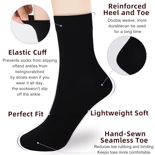 Corlap Women's Thin Above Ankle Socks - 6Pairs Cotton Casual Bootie Dress Crew Socks-Gift Box3