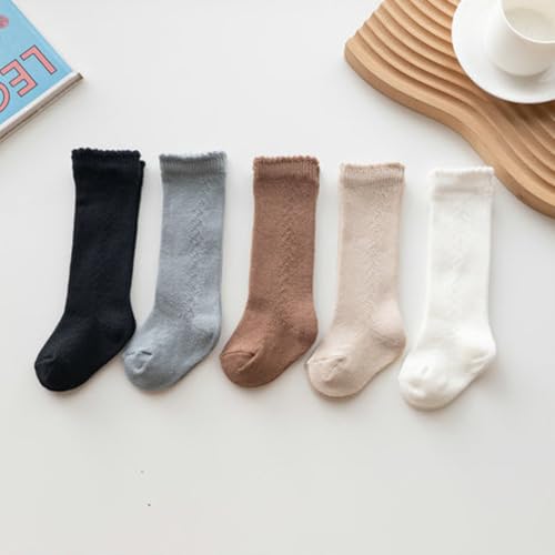 5 Pairs Baby Knee High Socks Newborn Infants Breathable Stockings Toddler Boys Girls Knee High Socks3