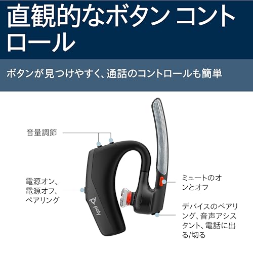 undefined 【2025年モデル】 Poly Voyager Legend 30RTL 片耳 Bluetooth ヘッドセット|WindSmart 風切り音低減・ノイズキャンセリングマイク・最大7時間通話|マルチポイント対応【国内正規品】 の商品画像 5