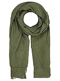 Zwillingsherz Seiden-Tuch im trendigem Design - Hochwertiger Schal für Damen Mädchen - Halstuch - Umschlagstuch – Pashmina - Loop - weicher Schlauchschal für Frühjahr Sommer Herbst Winter - khaki