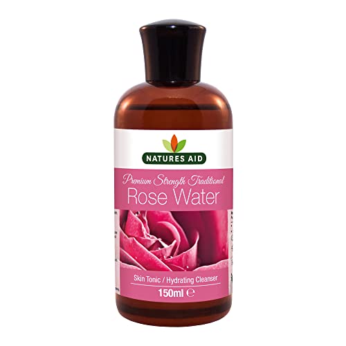 Natures Aid Premium Strength Traditional Rose Water, 150ml (Ingredients : Aqua , Alcohol, Rose Oil)