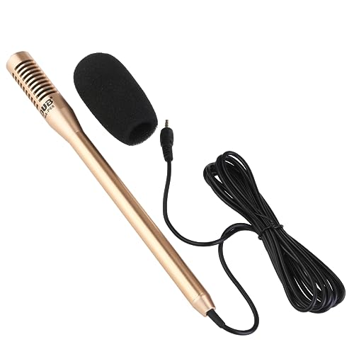 FELTECHELECTR Professional Phone Microphone Smart Phone Microphone for Video Calls Interview Notebook 3.5mm Jack Noise Reduction Cable