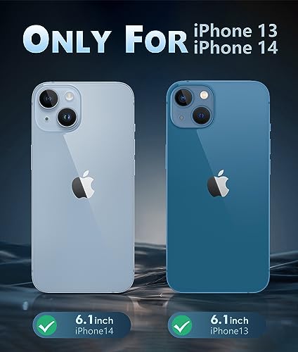 Image of FNTCASE for iPhone 13 Phone Case: Clear Phone Case Magnetic Military Grade Drop Protection Anti Yellowing Cell Phone Cover- Rugged Shockproof Protective Bumper (D-Blue Magnetic)