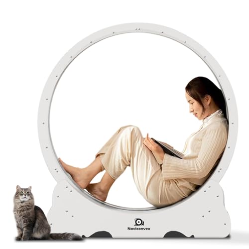 キャットホイール 猫の車輪 XL 直径113センチメートル 室内飼い猫の運動不足解消のために 猫 ホイール 猫 ルームランナー 猫のエクササイズホイール 大型の猫用おもちゃ 猫 回し車 健康ケア猫 ホイール 低騒音 らくらく組立式ペット用ルームランナー(C