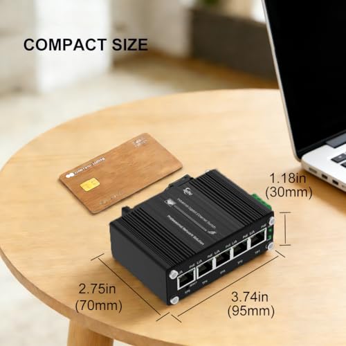 Image of Industrial Managed 5 PoE Gigabit Switch IEEE802.3af /at 9-57V to 48V Max 120W