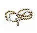 Produktbild Rosenkranz-Halskette mit Holzperlen, Heiliger Benedikt-Medaille & katholisches Kreuz, religiöses Gebetskaplett, Schnur, handgefertigt