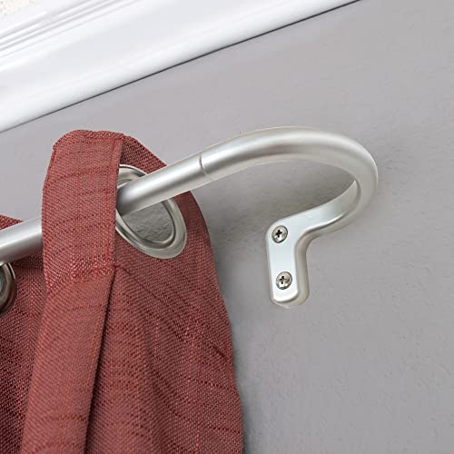 Rolando 5/8" Room Darkening Rod Set 48-86" Silver #TOP2