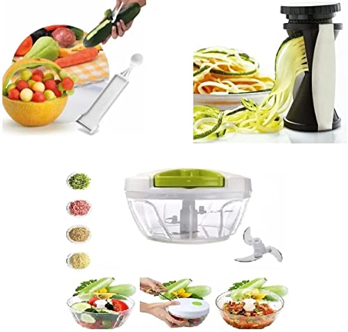 Kit de Aço Inoxidável Triturador de Alho e Cebola + Espiralizador...