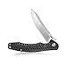 KUBEY Eris KU179 EDC Folding Pocket Knife with 3.4-Inch Drop Point Blade and Carbon Fiber Handle with Titanium Clip for Camping Hunting and Outdoor (Satin/AUS-10)