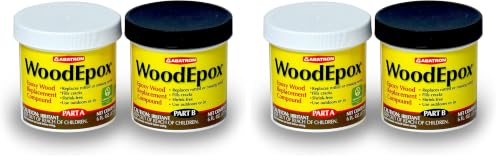 Image of Abatron WoodEpox Kit - 12 oz - 2-Part Structural Epoxy Adhesive Filler - Wood Filler Putty (Pack of 2)