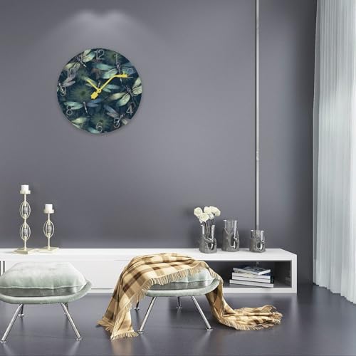 Horloge moderne motif libellule pour décoration intérieure chic - 4