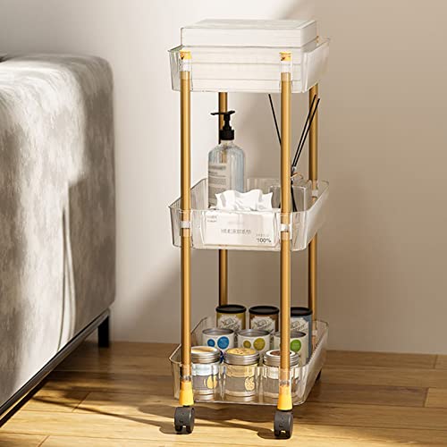 Carrinho De Rolamento De Armazenamento, Carrinho De Utilitário Rolling De Lavanderia De 3 Camadas, P