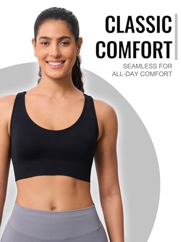 Image of Sports Bras for Women High Support, Multipack Padded Supportive Criss Cross Back Wireless Running Yoga Workout Bra