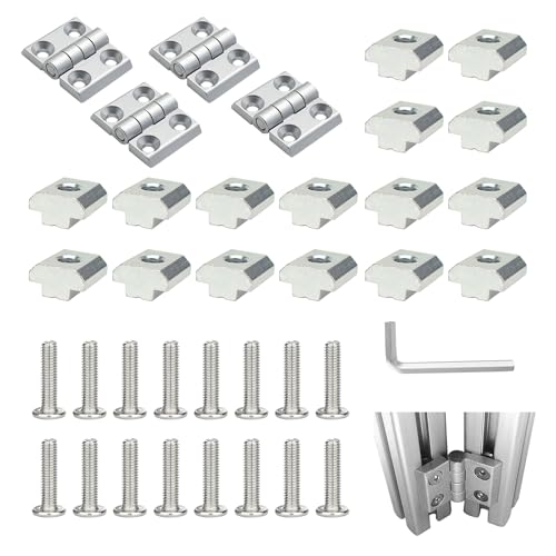 Set de 4 Bisagras M4 para Perfil de Aluminio, Bisagras...