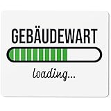 JUNIWORDS Mauspad Mousepad, Gebäudewart Loading (6197567)