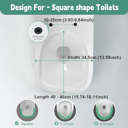 Abattant de toilette carré blanc multifonctionnel universel 34,5
