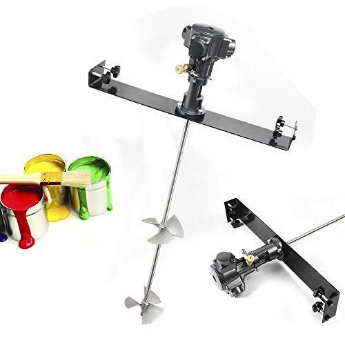 1/2 Hp 50 Gallon Pneumatic Paint Mixer Tank Barrel Air Mix Clip Bracket, Coating Agitator Blender, Stainless Steel Blade, for Paint, Chemical, Food