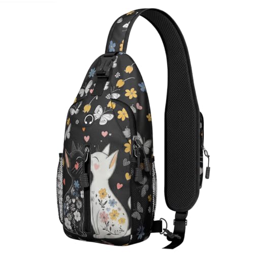 Image of Cat Sling Bag For Women Men Small Crossbody Bags Mini Water Resistant Casual Chest Bag Backpack Shoulder Daypack For Travel Hiking