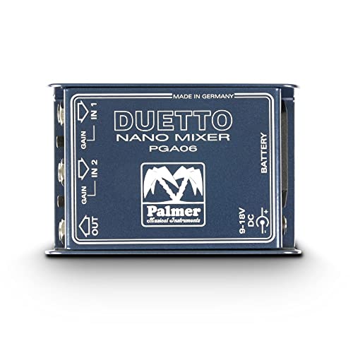 Mixeur Nano 2 Canaux Palmer DUETTO Mélangeur Signal Ligne et Guitare Jack