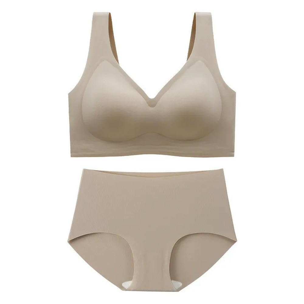 SYJYM M-5XL Conjuntos de Sujetadores de Talla Grande para Mujer Bragas regordetas para niñas Sujetadores de Gran tamaño sin Aros y antiflacidez para Mujeres con Pecho Grande