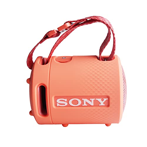 Silicone Case Cover for Sony SRS XB13 Extra BASS Wireless Portable Compact Speaker, Protective Skin Sleeve Shell with Standing Feet for Sony SRS-XB13 Speaker Accessories (Orange)