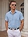 COOFANDY Short Sleeve Dress Shirts for Men Business Casual Shirts Regular Fit Button Down Shirt Fashion Blue
