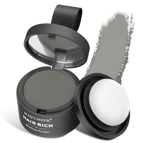 Ansatzpuder für Männer und Frauen, Haarverdichtungs Ansatzpuder, Schnell Abdeckender Wurzel-Concealer mit Haarkreide zum Auffüllen von Dünnem Haare(4#Grau)