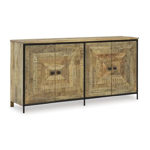 Rustic Square Patterned Accent Cabinet