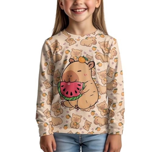 Image of WELLFLYHOM Long Sleeve T-Shirt for Boys Girls 3-16 Years Old Tee Tops Crewneck Pullover Shirts Fall Outfits