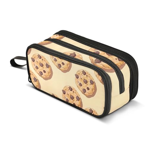 Image of Bolaz Chocolate Cookies Pencil Case Large Capacity Pen Bag with Compartment Students Stationery Organizer Pencil Pouch Marker Case for School Office Work