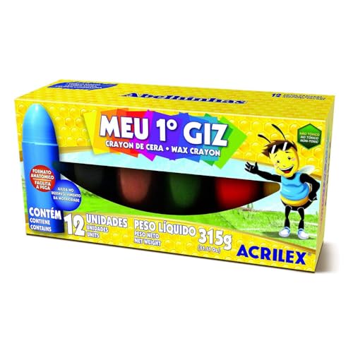 Giz de Cera, Acrilex, Gizão, Meu 1 Giz De Cera, 12 Cores