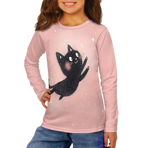 Shirt for Girl Long Sleeve Tees Pullover Athletic Tops for Daily School Sport 3-16Y3