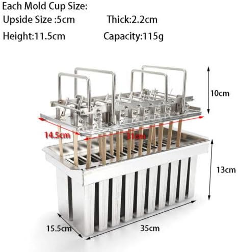 Icecream Molds Set Stainless Steel 20/30 Cavities Homemade Ice Pop Molds for DIY Ice Cream (20Pcs/Model A)