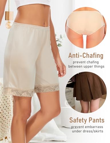 Image of GYS Slip Shorts Culotte for Women Split Skirt Lace Pettipants Bloomer