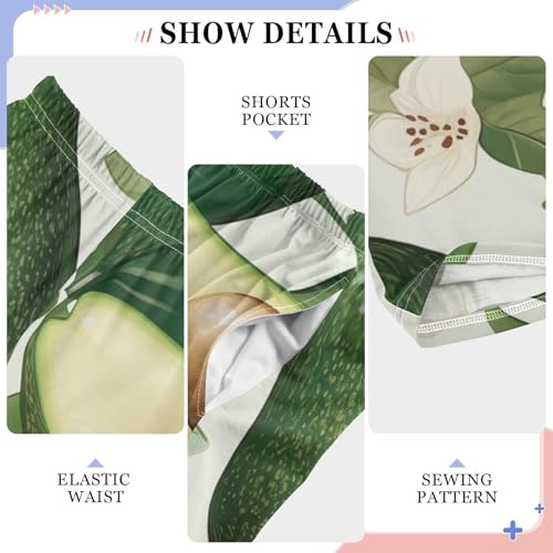 ZZXXB Avocado Flowers Boys Long Pants Soft Trousers Elastic Waist Kids Lounge Bottoms with Pockets S-XL4