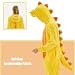 JUOLOET Unisex Adult Onesie Pajamas Dinosaur Animal One Piece Snug Fit Halloween Costume Sleepwear Homewear（Yellow Dinosaur,X-Large）