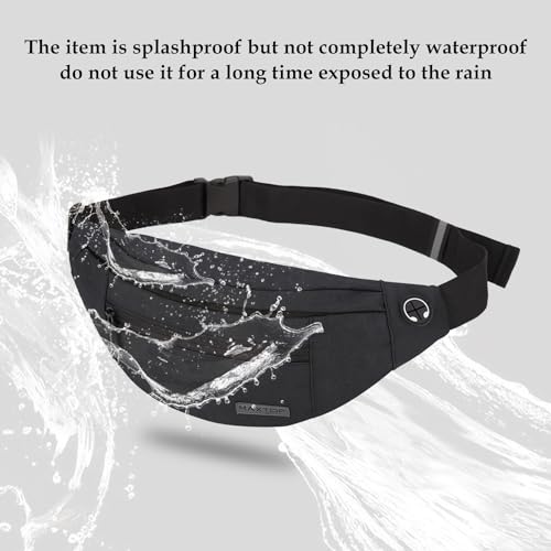 MAXTOP Bumbag Waist Fanny Pack Running Belt for Men Women Unisex Bum Bag with Headphone Jack and 4-Zipper Pockets Adjustable Belt for Outdoors Workout Hiking Gifts for Men Women - 4