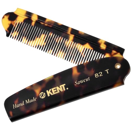 Kent 82T peigne de poche pliable fait à la main homme peigne à dents fines barbe