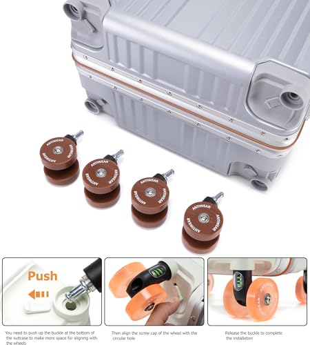 feilario 24in Aluminum Frame Wide Handle Hard Shell Carry On Suitcase - Vivid Colors Double Spinner Wheels Airline Approved Rolling Luggage with TSA Lock & Cup Holder (Silver, 24in)3