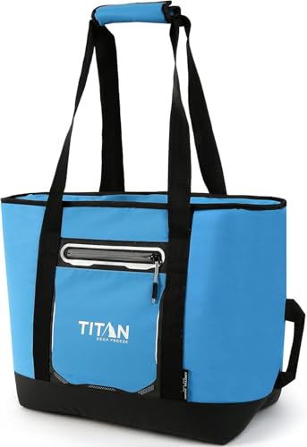Image of Titan by Arctic Zone Soft Sided Cooler Tote, Insulated Bag with Handle, Shoulder Strap, and Zipper for Lunch, Picnic, and Travel, 30 Can Capacity