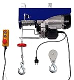 ✅ HOHE PRÄZISION – Präzises Heben und Senken der Last durch extra langem Stahlseil bis auf eine max. Höhe von (Einzelhaken/Doppelhaken): 12 m / 6 m